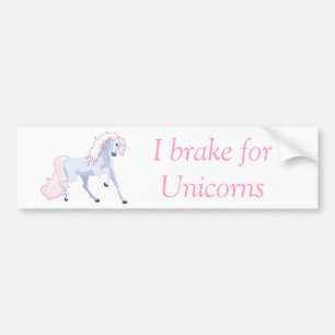 Pastel Unicorn Pink and Blue Bumper Sticker