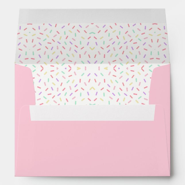 Pastel Unicorn Sprinkle Baby Shower Invitation Envelope (Back (Bottom))