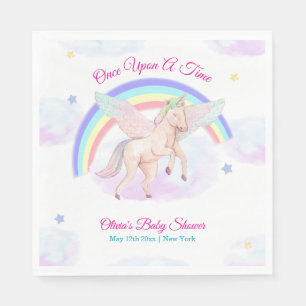 Pastel Unicorn Star Rainbow Fairytale Baby Shower  Napkin