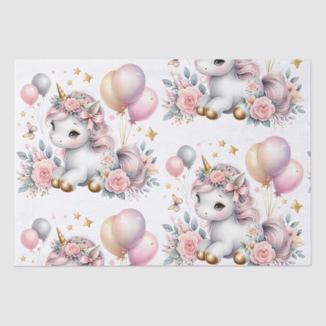 Pastel Unicorn  Tissue Paper (Front)