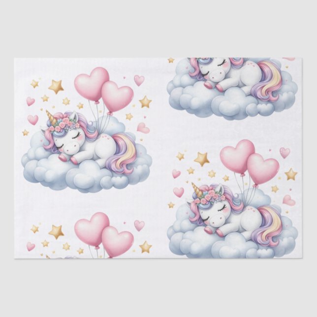 Pastel Unicorn  Tissue Paper (Front)