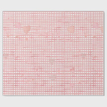 Pastel Valentine Gingham Wrapping Paper
