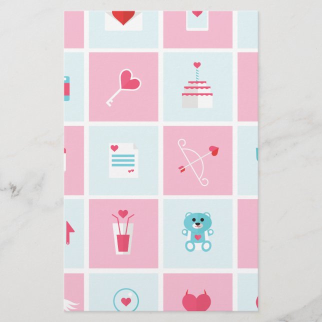 pastel valentines day stationery (Front)