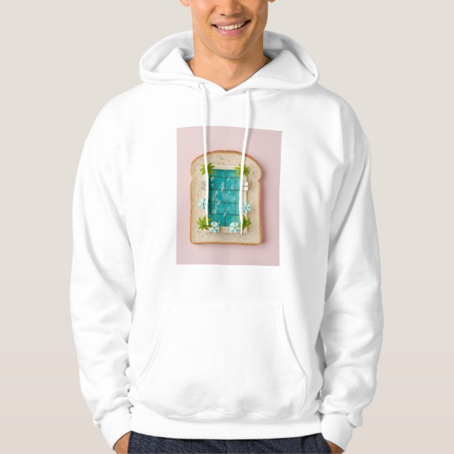 Pastel Vaporwave Pool Toast Hoodie (Front)