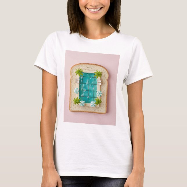 Pastel Vaporwave Pool Toast T-Shirt (Front)