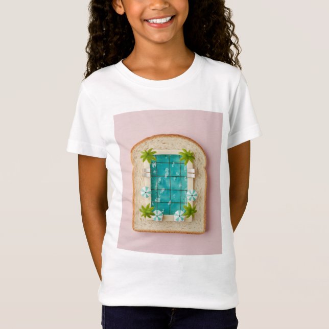 Pastel Vaporwave Pool Toast T-Shirt (Front)