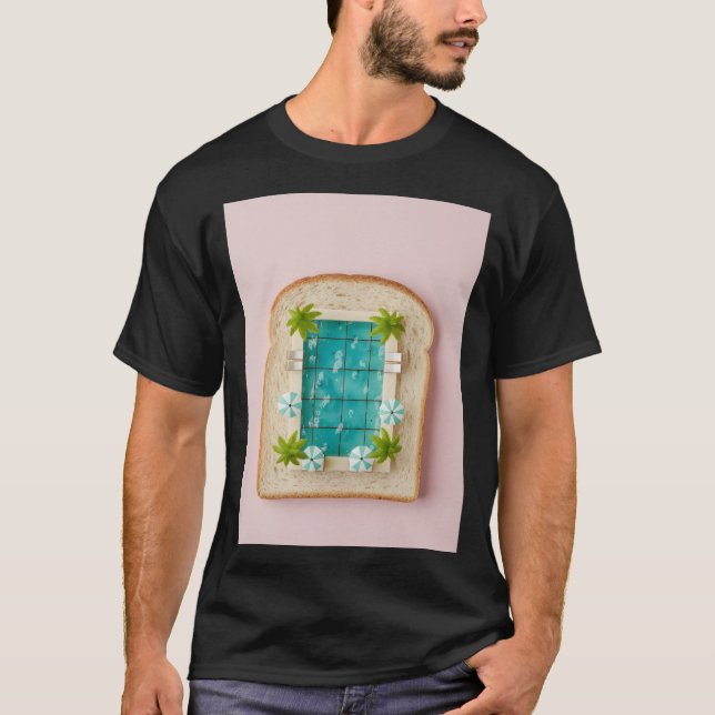 Pastel Vaporwave Pool Toast T-Shirt (Front)