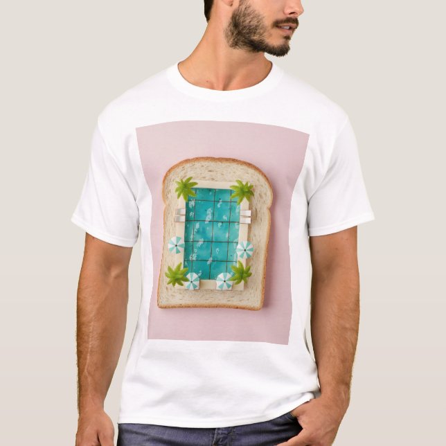 Pastel Vaporwave Pool Toast T-Shirt (Front)