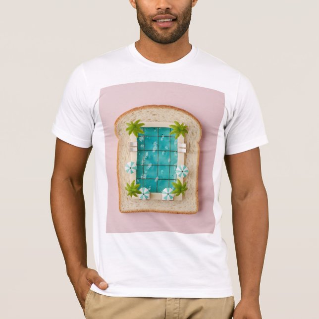 Pastel Vaporwave Pool Toast T-Shirt (Front)