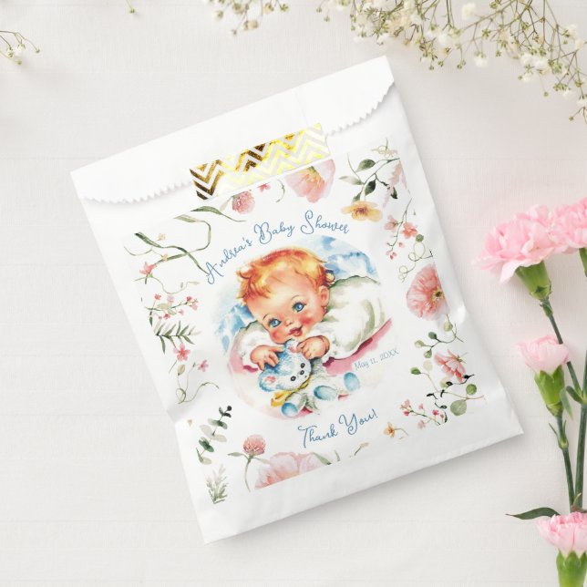 Pastel Vintage Baby Girl Baby Shower  Favour Bags (Sealed)