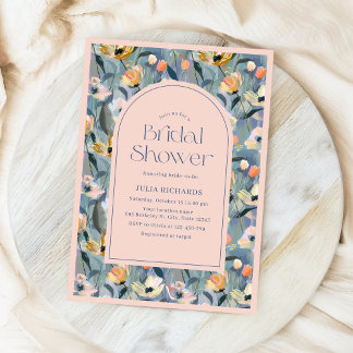 Pastel Vintage Floral Bridal Shower Invitation