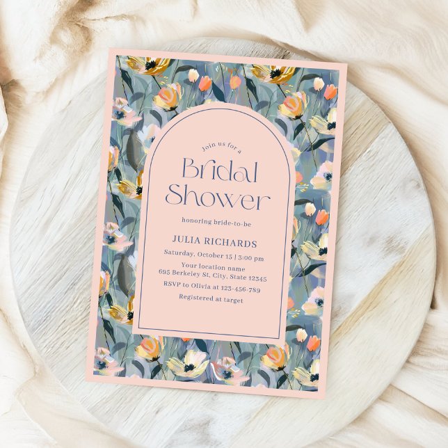 Pastel Vintage Floral Bridal Shower Invitation (Creator Uploaded)