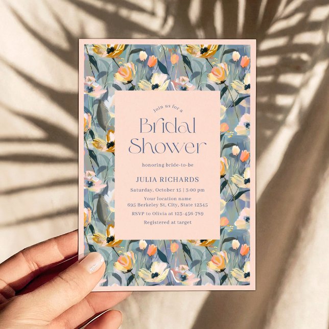 Pastel Vintage Retro Floral Bridal Shower Invitation (Creator Uploaded)