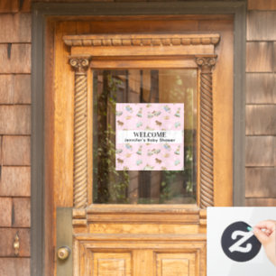 Pastel Vintage Wood Toys Pattern Pink Baby Shower