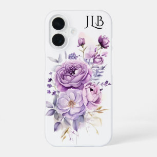 Pastel Violet and Icy Purple Flowers iPhone 16 Case