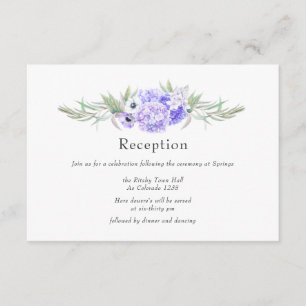 Pastel Violet Floral Wedding Reception Enclosure Card