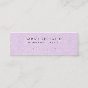 Pastel Violet Purple Linen Earring Display Mini Business Card