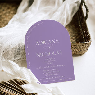 Pastel Violet Simple Modern Wedding  Invitation