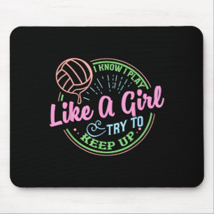 Pastel Volleyball Quote Design For Confident Athle Mouse Pad