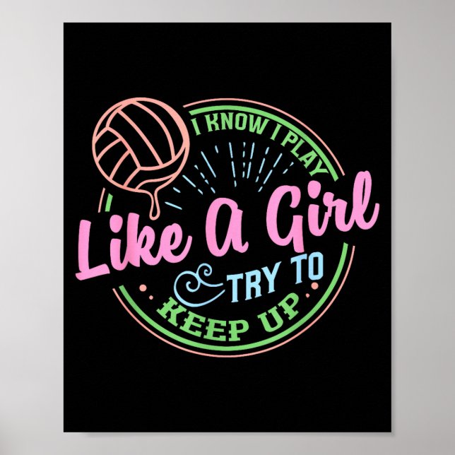 Pastel Volleyball Quote Design For Confident Athle Poster (Front)
