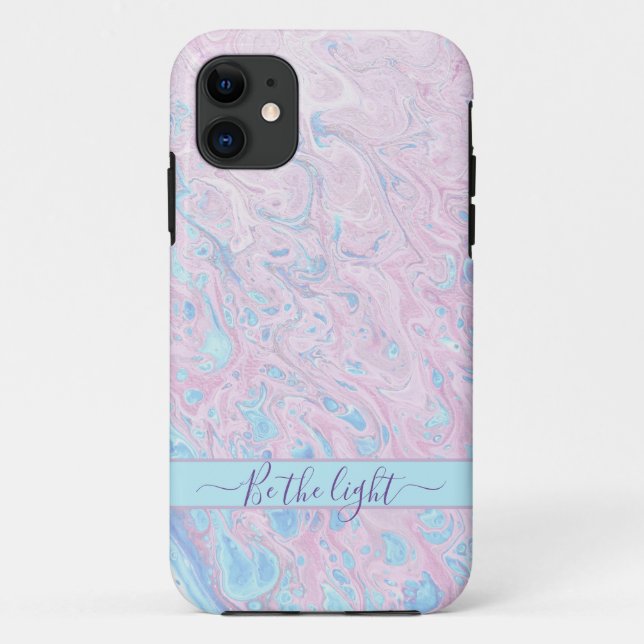 Pastel water marble monogram iphone cases (Back)