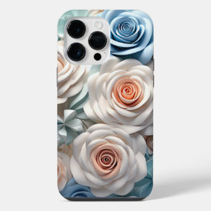 PASTEL WATERCOLOR 3-D LOOK ROSES iPhone 14 PRO MAX CASE