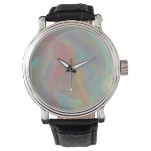 Pastel Watercolor Abstract Art Watch