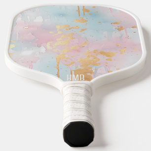 Pastel Watercolor Abstract Personalised Pickleball Paddle