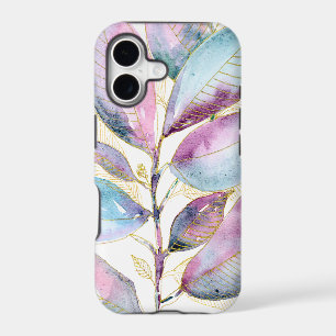 Pastel Watercolor Botanical Leaves Spiral Notebook