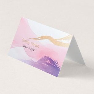 Pastel Watercolor Business Card Design 