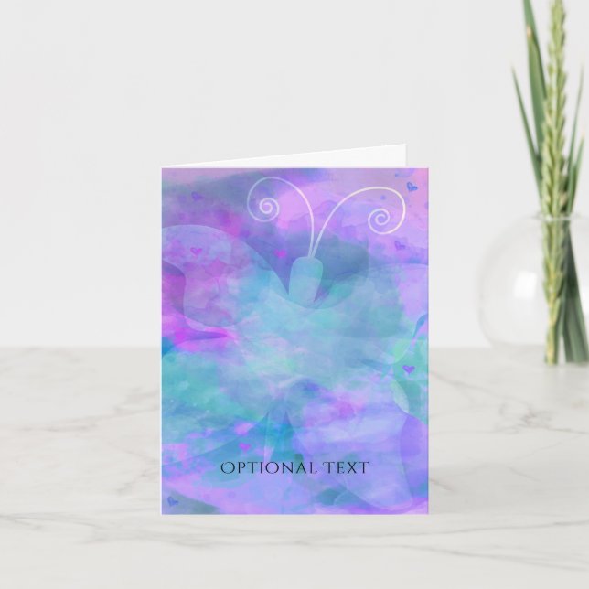 Pastel Watercolor Butterfly Personalised Thank You Card (Front)
