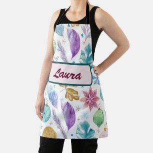 Pastel Watercolor Christmas Apron – Personalized