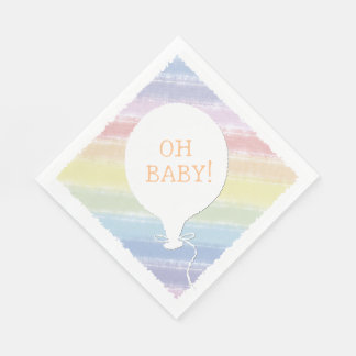 Pastel Watercolor Custom Text Baby Shower Oh Baby Napkin