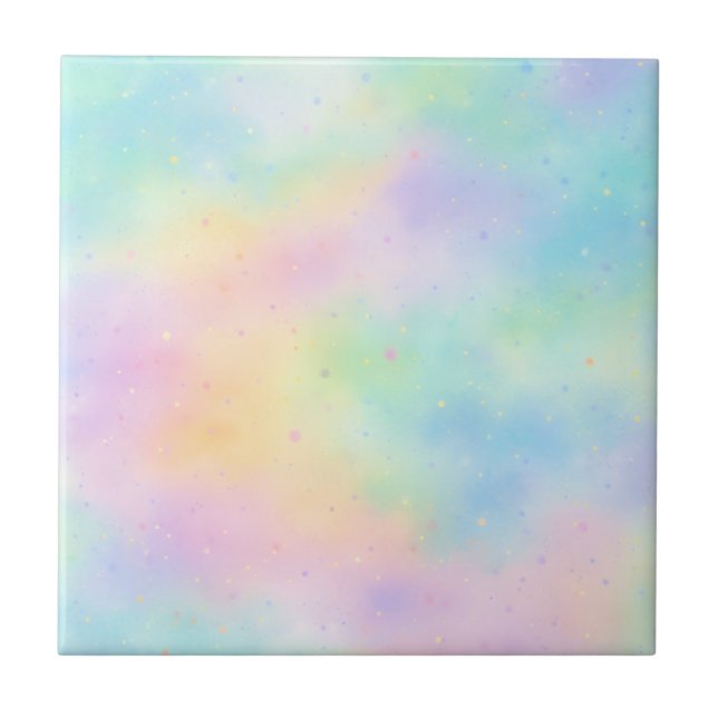 Pastel Watercolor Dream – Soft Rainbow Gradient  Tile (Front)