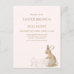 Pastel Watercolor Easter Egg Hunt Brunch Budget Postcard