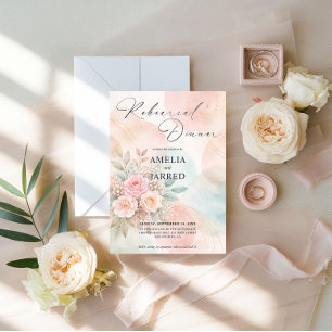 Pastel Watercolor Floral Abstract Shapes Rehearsal Invitation