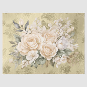 Pastel Watercolor Floral Bouquets Decoupage  Tissue Paper