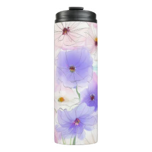 Pastel Watercolor Floral Coffee Thermal Tumbler