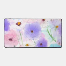 Pastel Watercolor Floral Desk Mat