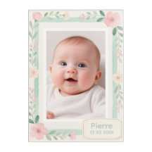 Pastel Watercolor Floral Empty Photo Frame