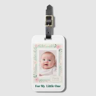 Pastel Watercolor Floral Empty Photo Frame Luggage Tag