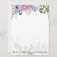 Pastel watercolor floral Jeremiah 29:13 scripture