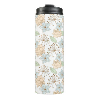 Pastel Watercolor Floral Pattern  Thermal Tumbler