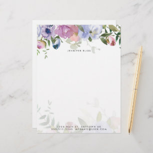 Pastel watercolor floral personalised