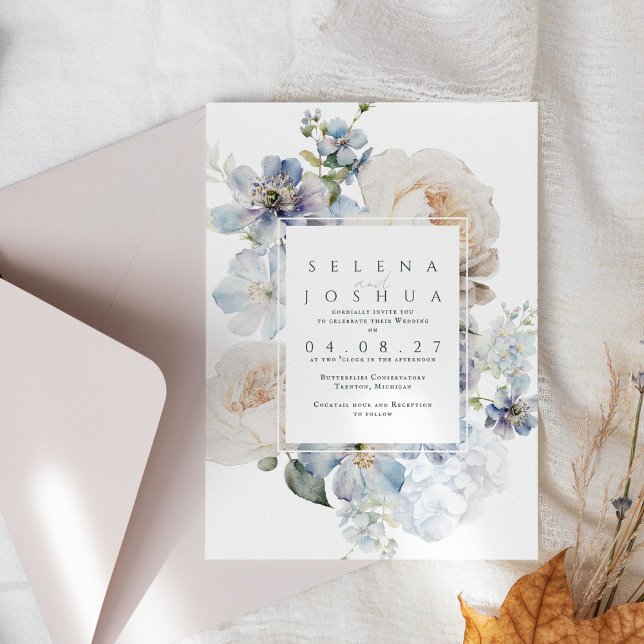 Pastel Watercolor Floral Spring Wedding Invitation (Creator Uploaded)
