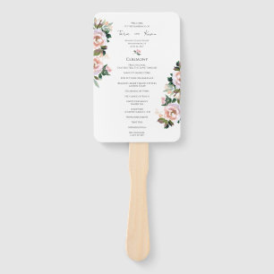 Pastel Watercolor Floral Wedding Program Fan