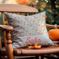 Pastel watercolor flower rustic boho Throw Pillow