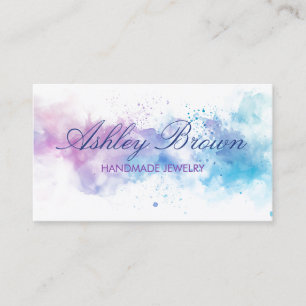 Pastel Watercolor Handmade Jewellery  Business Card