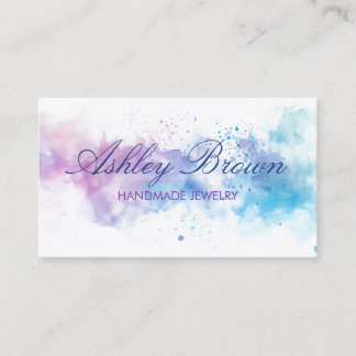 Pastel Watercolor Handmade Jewellery  Business Card
