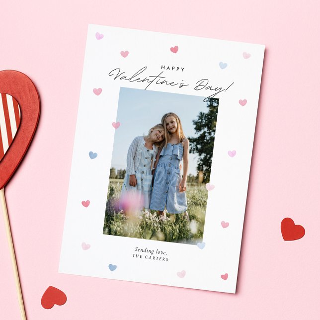 Pastel Watercolor Hearts  Valentine’s Day Card (Creator Uploaded)